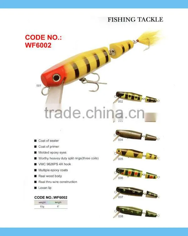 wood fishing lure WF6001 Real wood body