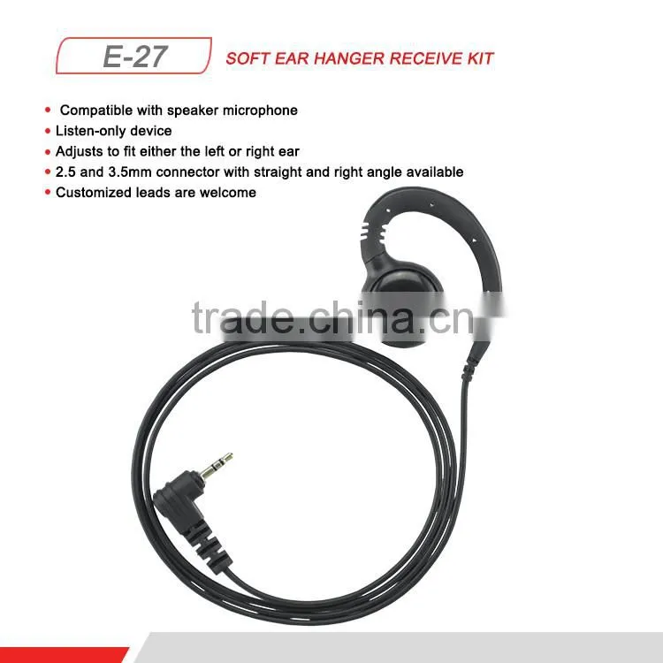 Fashion design saft ear hanger swivel receive only earpice for VX-160 radio