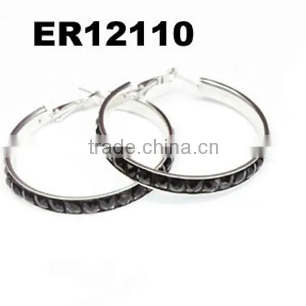 wholesale ladies fake diamond hoop earrings