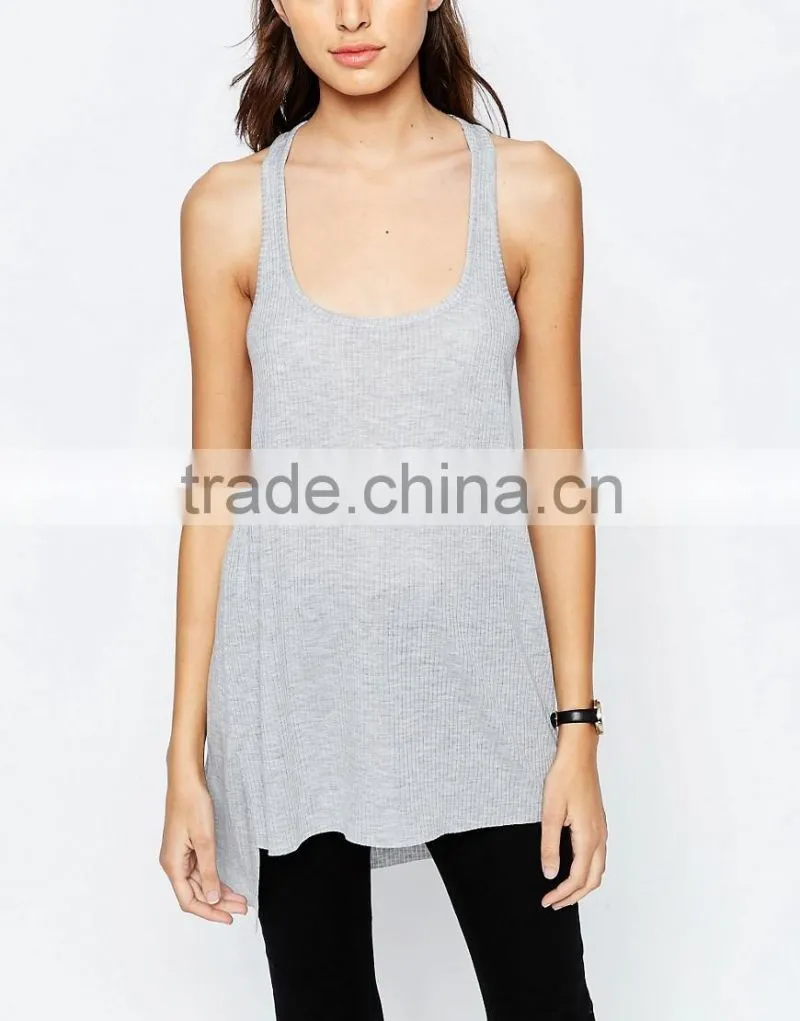 OEM service latest design women clothes tops long women tank top