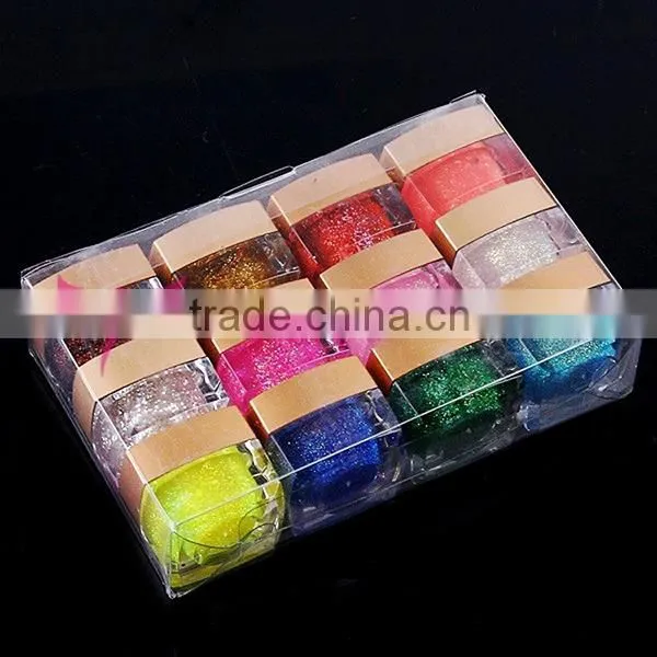 12 colours professional glitter nail UV gel
