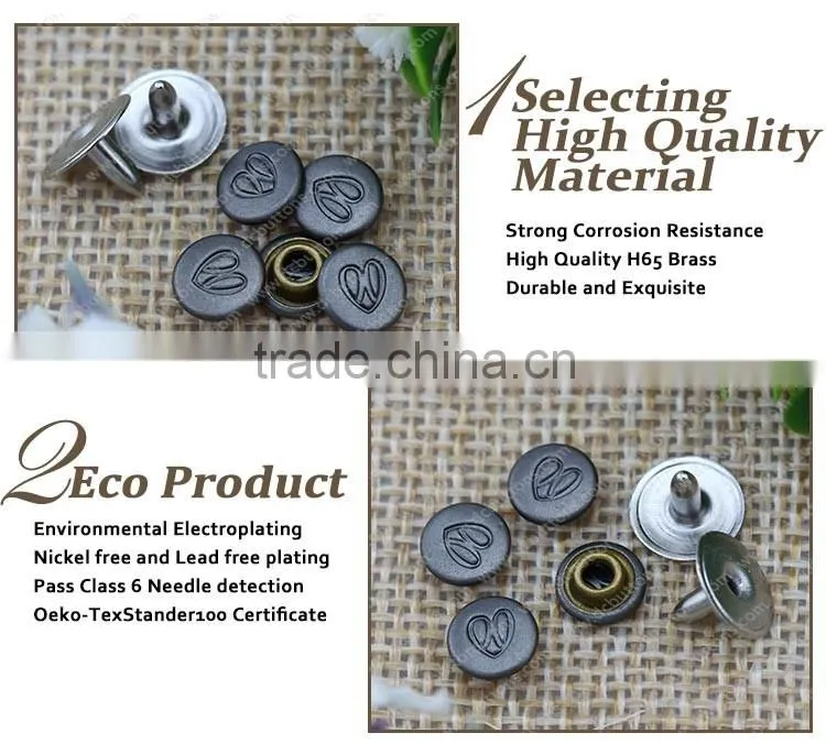 Vogue Customized Garment Button Rivet Metal Button Head Rivet for Clothing