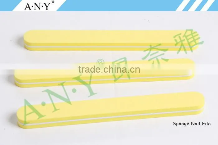 Nail Art Polishing and Shining Yellow Sponge Long Nail File 100/180 Grit