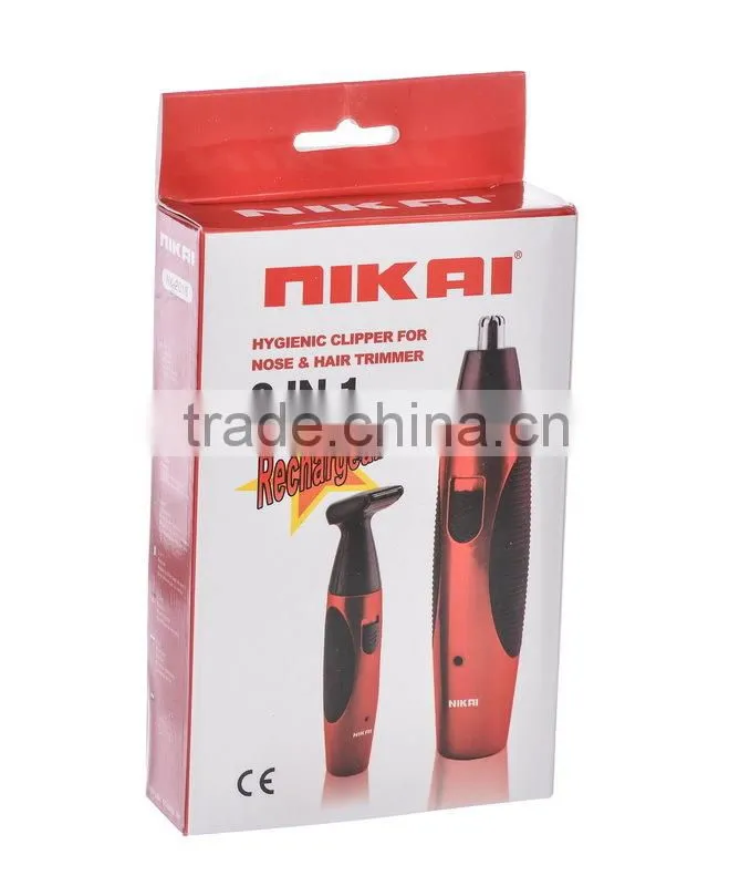 2 in 1 Professional NIKAI manual mini electric nose hair trimmer