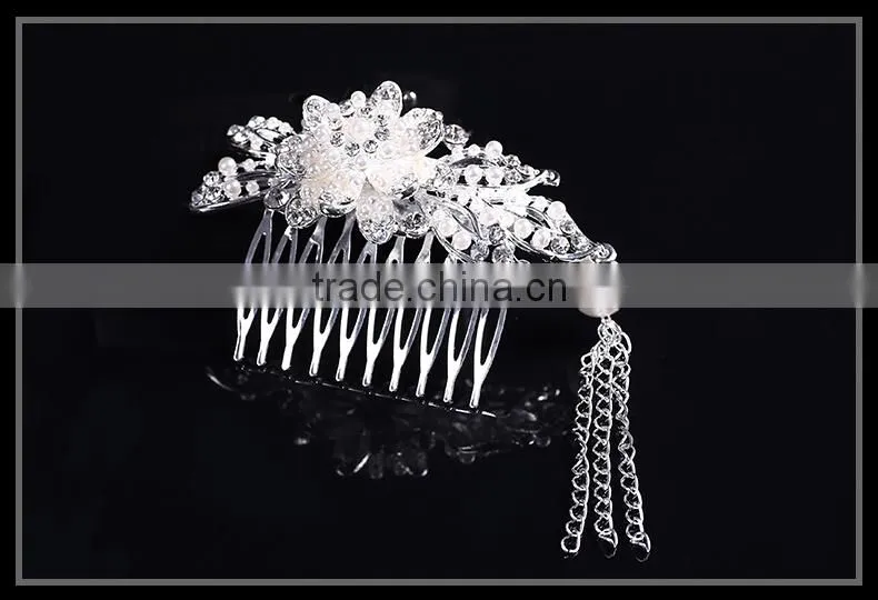 tassels wedding cheap personalized hair comb holder