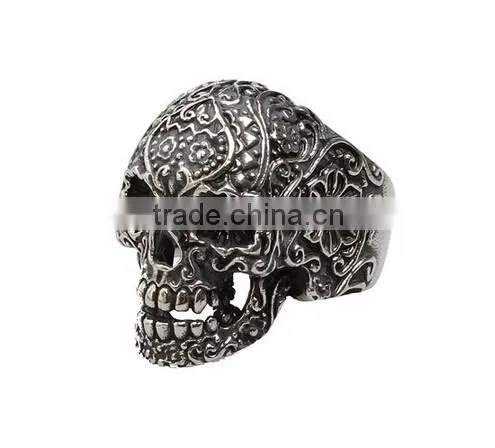 Fashion Man's Stainless Steel ring Personality punk skull Titanium steel Rings
