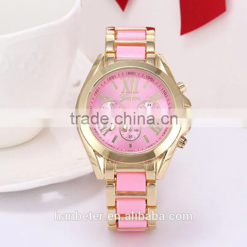 Golded man watches geneva limited edition quartz watch with water resistant
