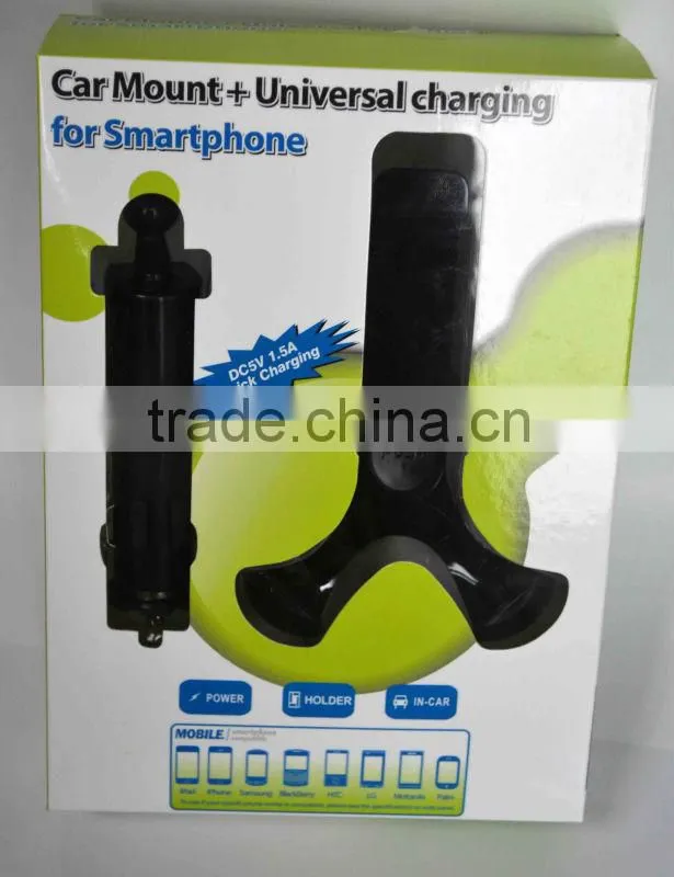 Universal Car Mount with 5V/1.5A USB Charger for iPhone,Samsung