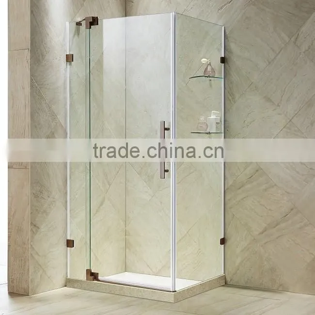Best Price Custom Bathroom Frameless Pivot Hinge French Shower Enclosure
