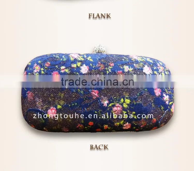 Wholesale print fabric fashion evening bag