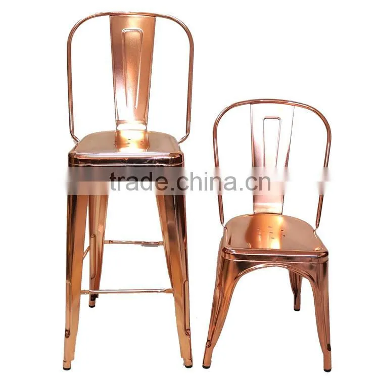 Wholesale Gold Plating bar stool high bar chair metal chair modern