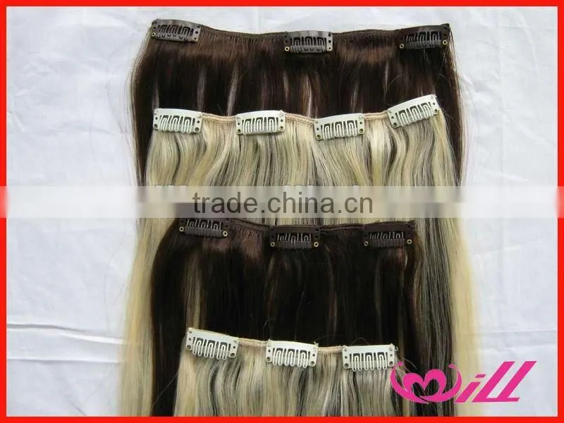 Color #1B Virgin Remy Hair Hair Clip Human Remy Hair Extension