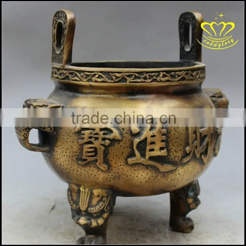 The bronze censer Temple round rectangle copper incense burner