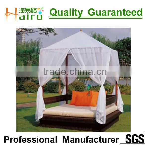 All weather outdoor wicker sofabed with sunshade