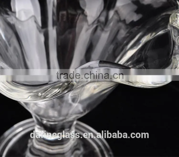 240ml Creative transparent flower shape glass ice cream cup dessert bowl