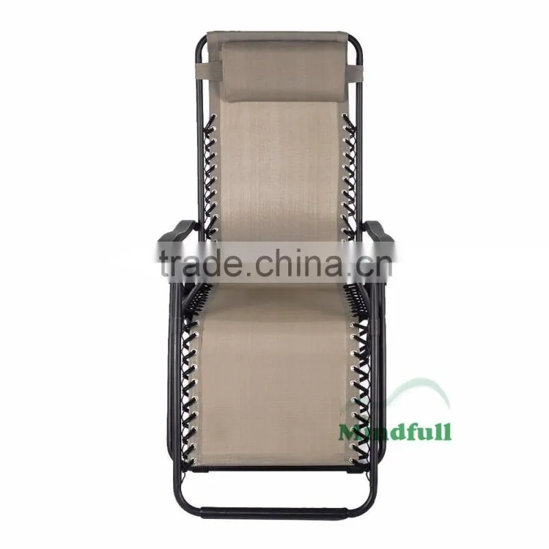 22mm*1mm Steel Frame Zero Gravity Folding Lounge Chair Adjustable Recliner Chair