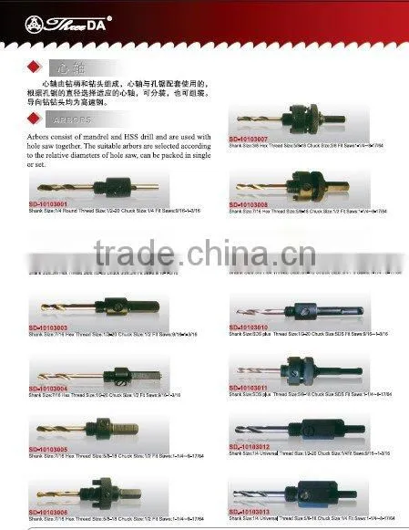 Arbor for hole saw