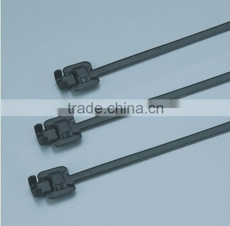 Supply chinl brand pvc coated stainless steel cable tie,304,ladder type,4.6*500 series(ISO9001 UL)