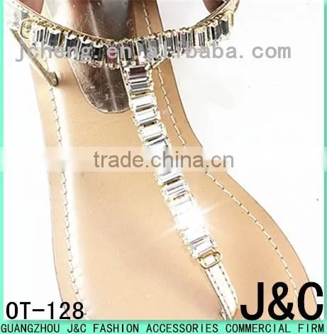 5*10 acrylic stones gold plating fashionble ladies sandal accessories