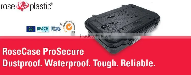 Solid recycle handcarry protective custom printing anti shock clear display abs pp hand tool hard case with clip foam grid label
