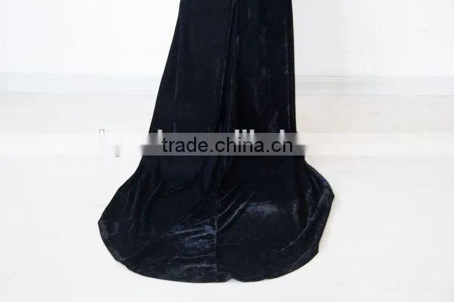 2015 Newest arrival long sleeve velvet dress fashion lady 3xl plus size dress