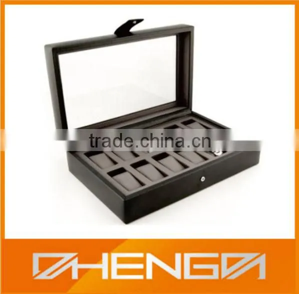 High quality factory customized made empty faux red leather watch box (ZDS-JS1414)