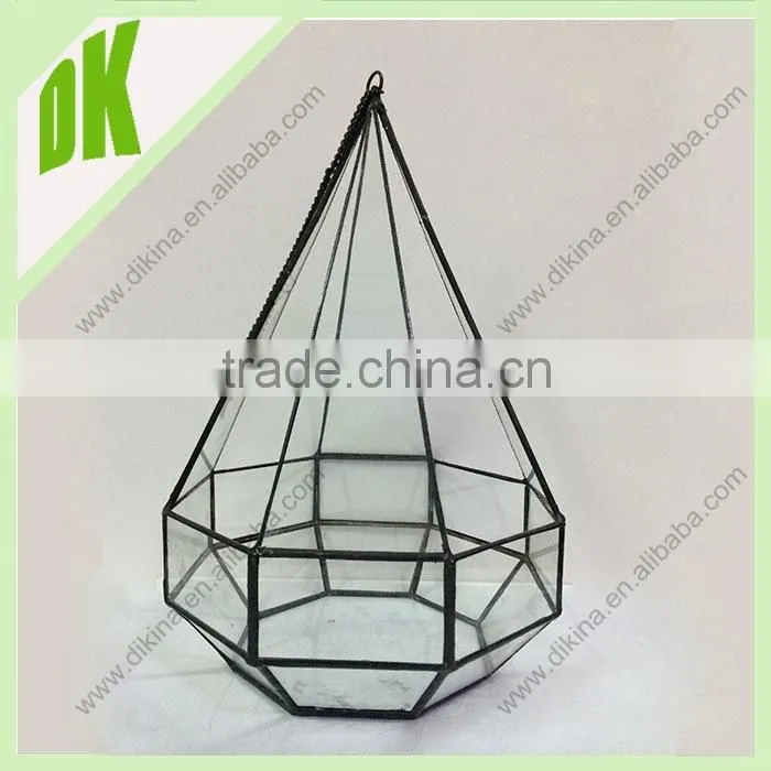Hanging Little Geometric House Glass Terrarium # Modern Plants glass Terrarium