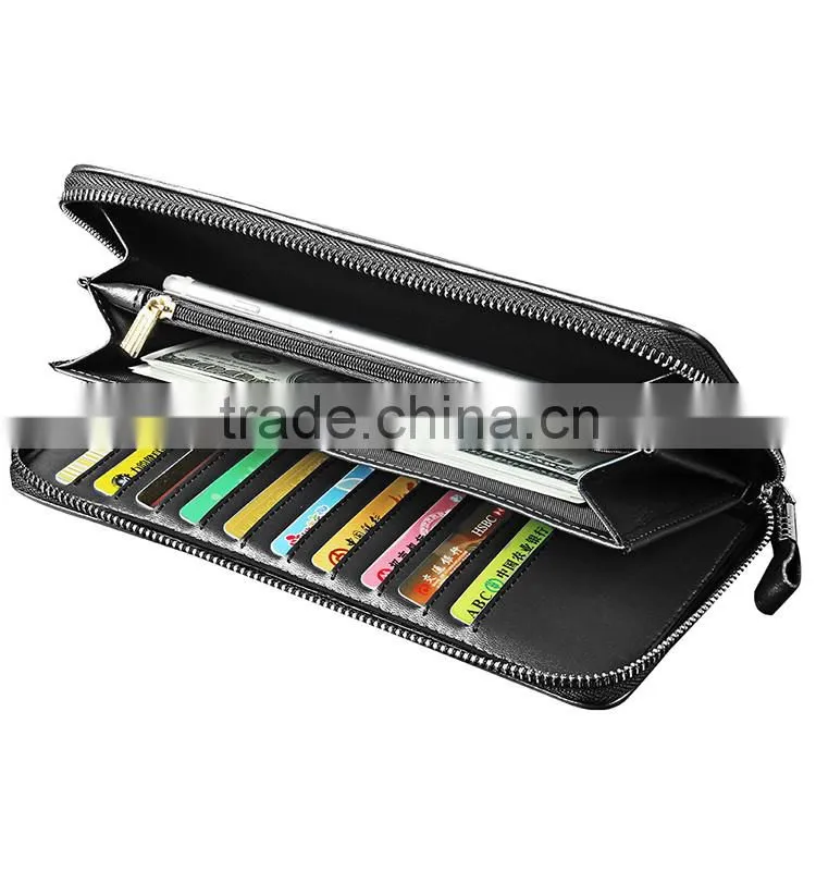QIALINO RFID Blocking Wallet Genuine Leather wallet with lock handbag