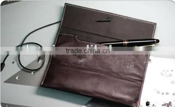 Western style PU leather foldable pen bags