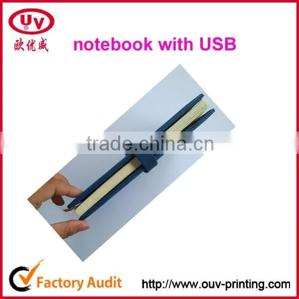 2016 a5 pu leather notebook in gift set with USB