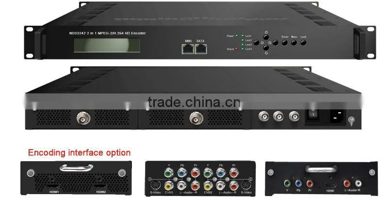NDS3242 2 in 1 MPEG2/h.264 HD low latency rear time encoder