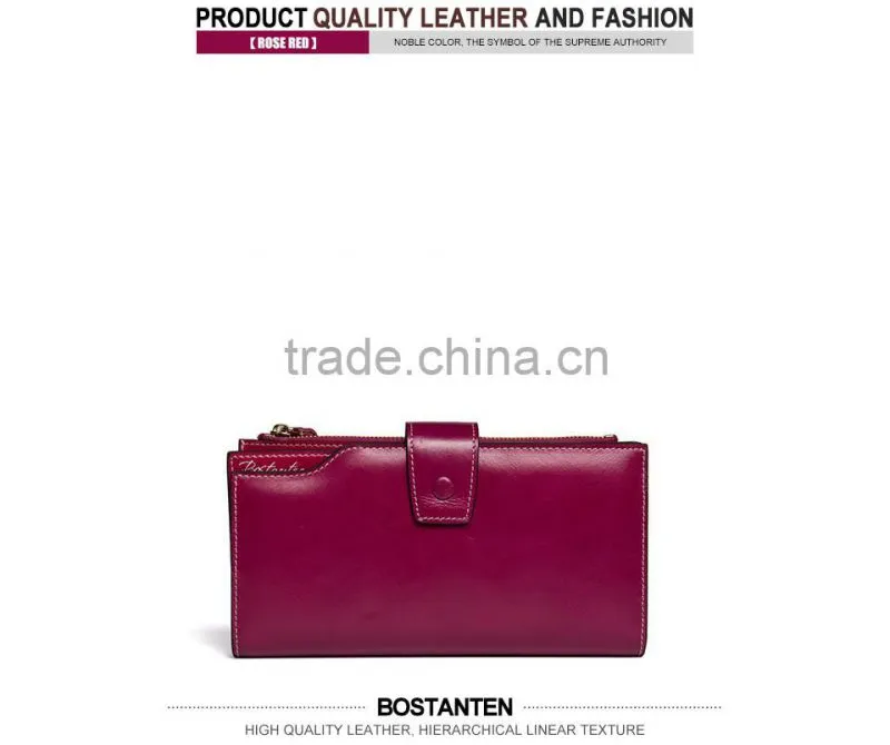 vintage leather long purse and wallet women clutches wallet wholesale