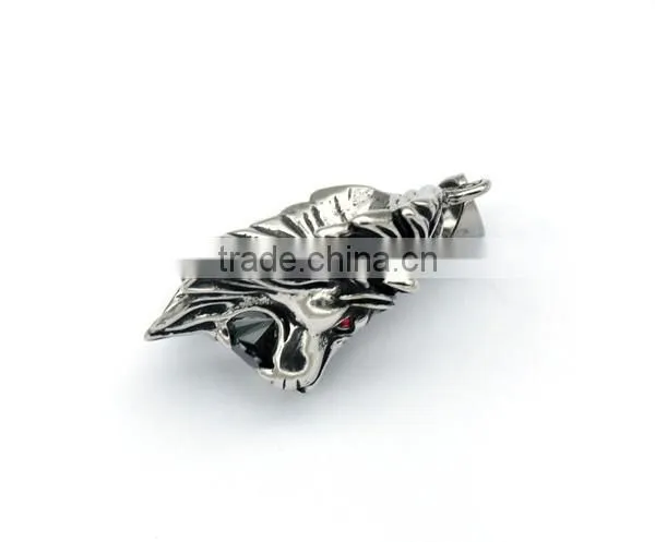 2016 Cheap Animal Crystal Mens Jewelry Silver Stainless Steel Lion Pendant Charm Necklace
