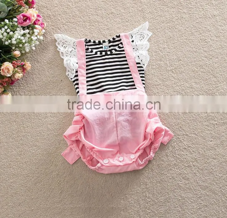 2016 new design hot sale two set promotional words printing baby romper cute baby clothes