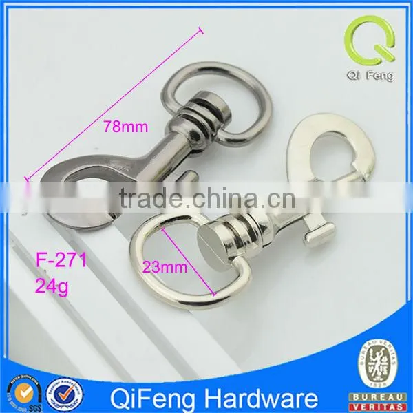 most hot selling brushed nickle metal hardware spring clip snap dog hook
