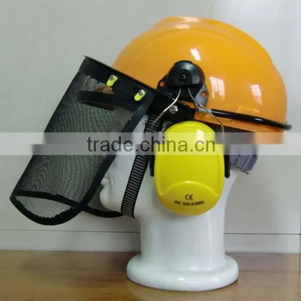 industrial safety helmet with visor and earmuff