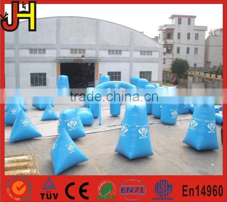 Air tight inflatable paintball barriers, paintball inflatable bunkers, inflatable movable barriers