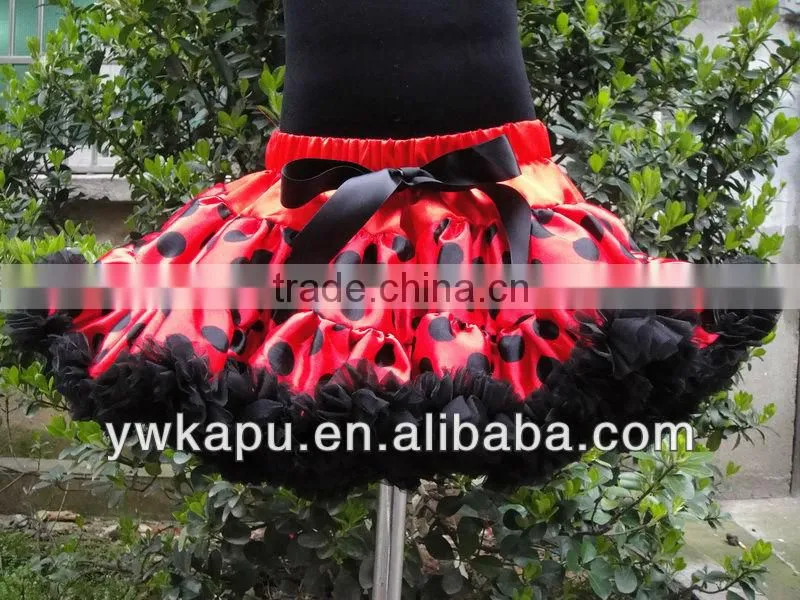 Romantic tutu fluffy tutu skirt with ribbon for kids satin tutus skirt