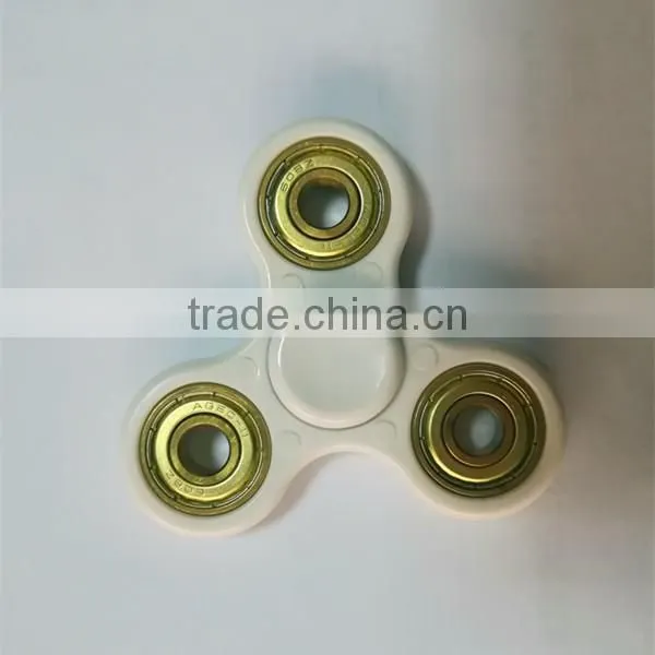 hybrid si3n4 ceramic bearing hand Spinner Fidget toy White Color ABS Mold PLASTIC holder with gold bearing 608zz