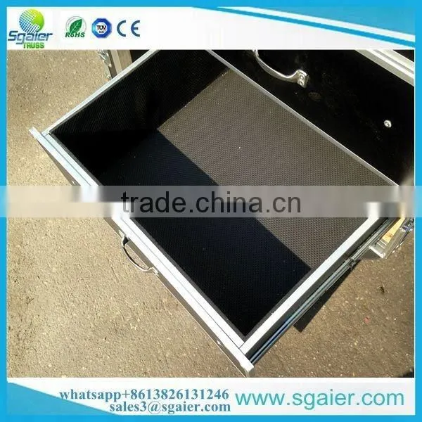 High quality 4U DJ rack drawers Flight Road Case with wheels
