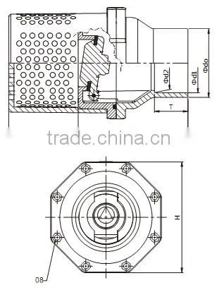 UPVC Swinging bottom valves DIN PN10/DIN PN10 bottom valves