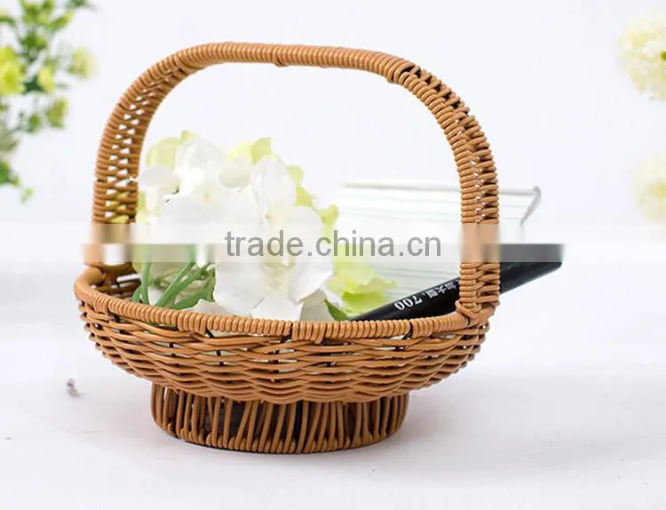 New design gift packing basket flower girl basket wholesale PE wicker handicraft basket