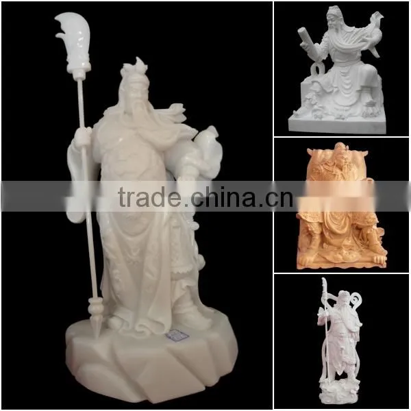 White Marble Guan Gong Statue for Christmas