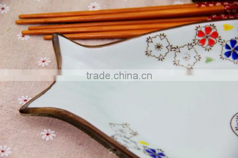 KC-00050 Haonai fish shape ceramic dinner plate