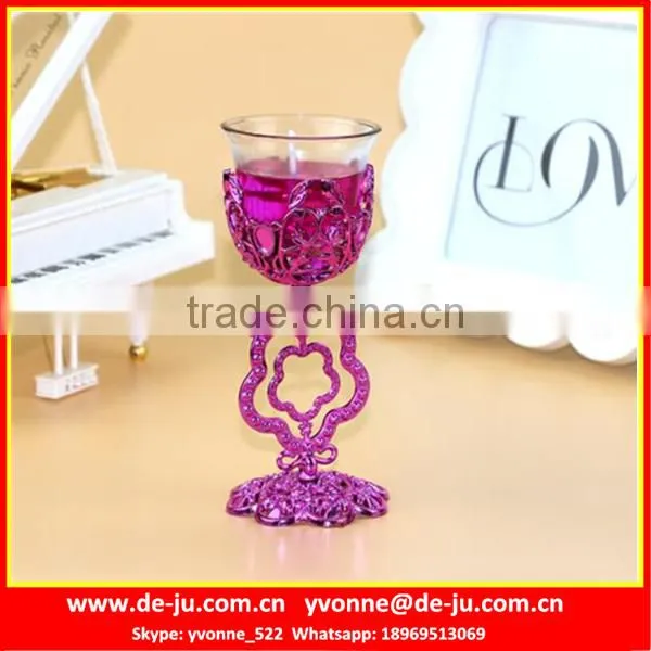 Plastic Golden Cup Holder Modern Wine Bottle Candles