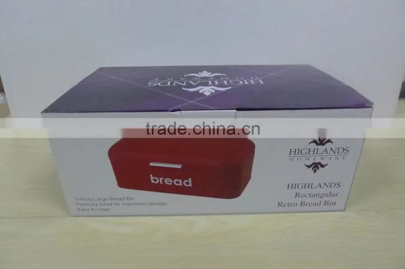 CURVED STEEL ROLL TOP BREAD BIN KITCHEN FOOD STORAGE BLACK BOX