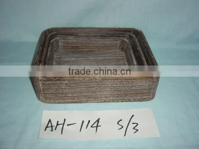 multifunctional handmade flat base wooden tray