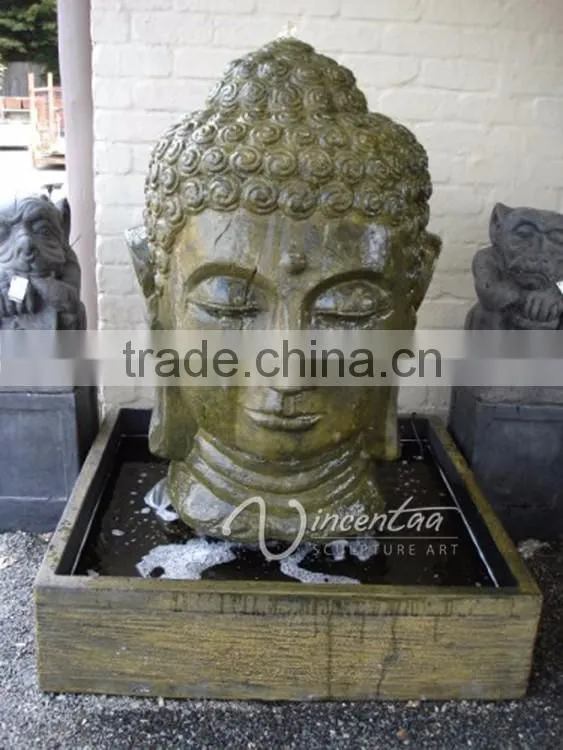 fengshui decoration waterfall natural stone buddha face fountain