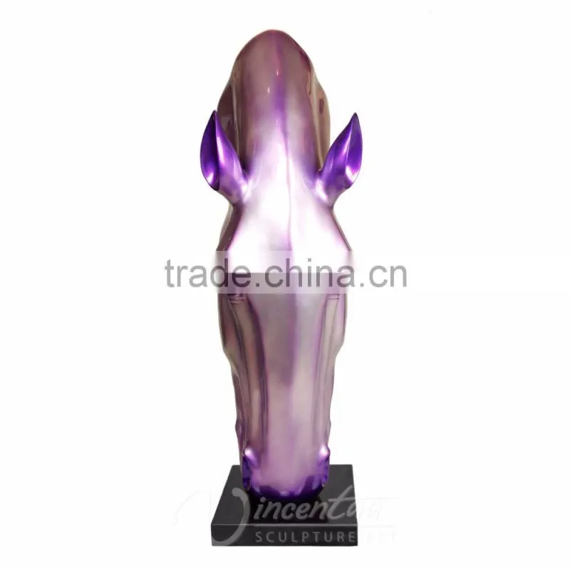 home decoration promotion resin craft fiberglass head horse statue