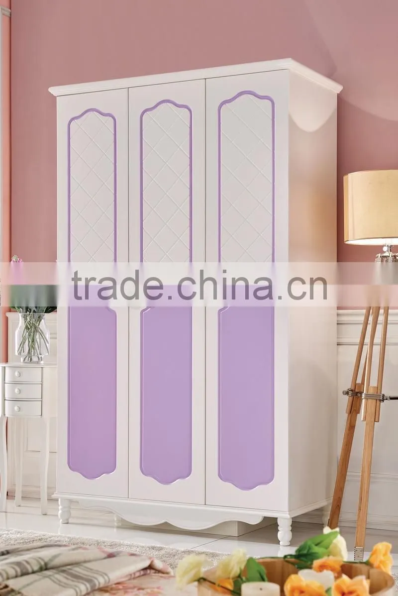 MJ663# new luxury lavender white bedroom set wooden children kids lady girl single queen bedroom set